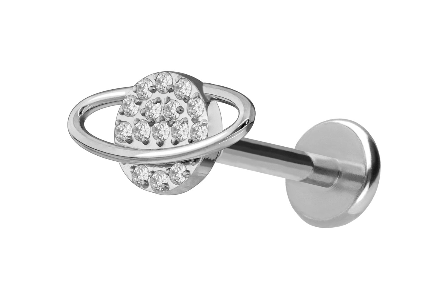 Titan Labret Piercing mit Push Fit KRISTALLPLANET